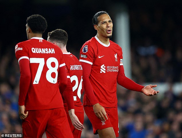 Virgil van Dijk has slammed his Liverpool teammates after their defeat to Everton