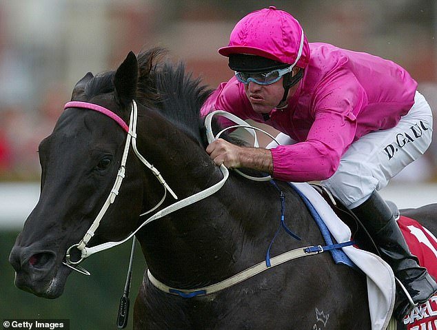 Lonhro, one of Australia's most popular horses, has died at the age of 25.  Darren Beadman is pictured riding it to victory in 2004