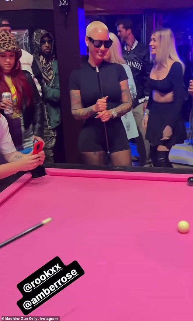 He also posted a video of Kanye West's ex Amber Rose playing pool at his home