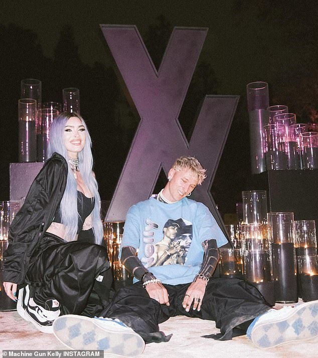Machine Gun Kelly had ex-fiancée Megan Fox, 37, by his side during his 34th birthday celebration at his home on Monday, a month after she confirmed the end of their engagement