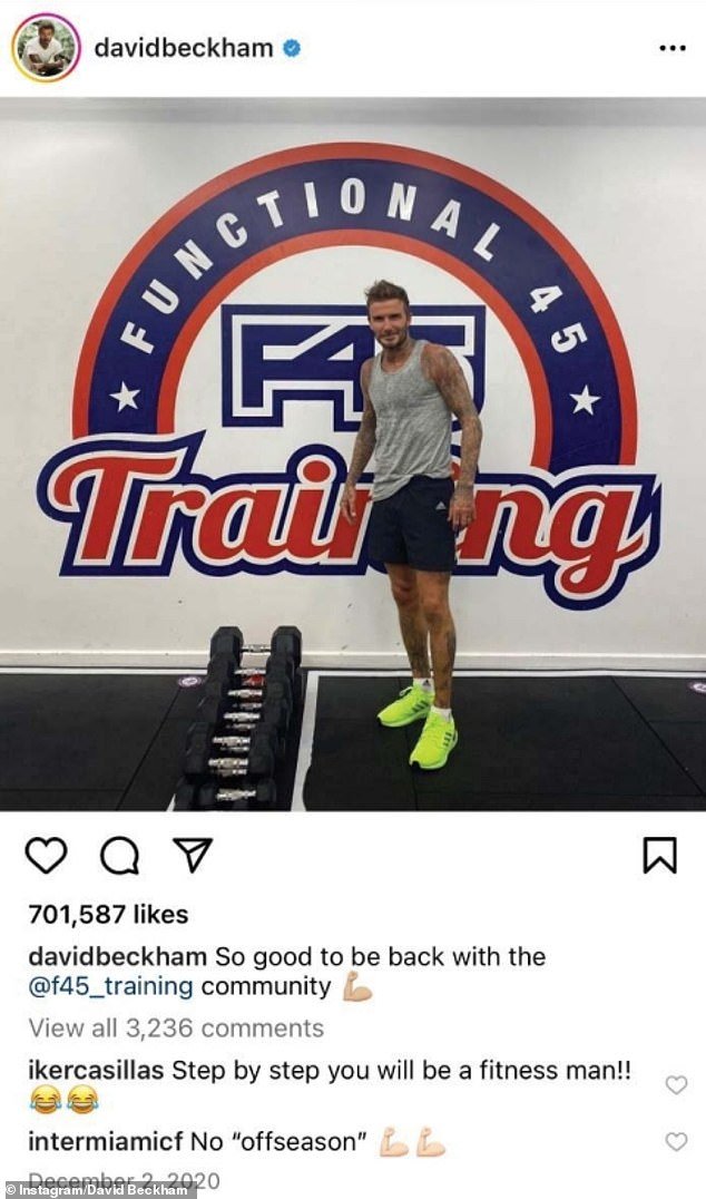 He also promoted F45 on his personal social media accounts – with one post days after the deal was signed (above)