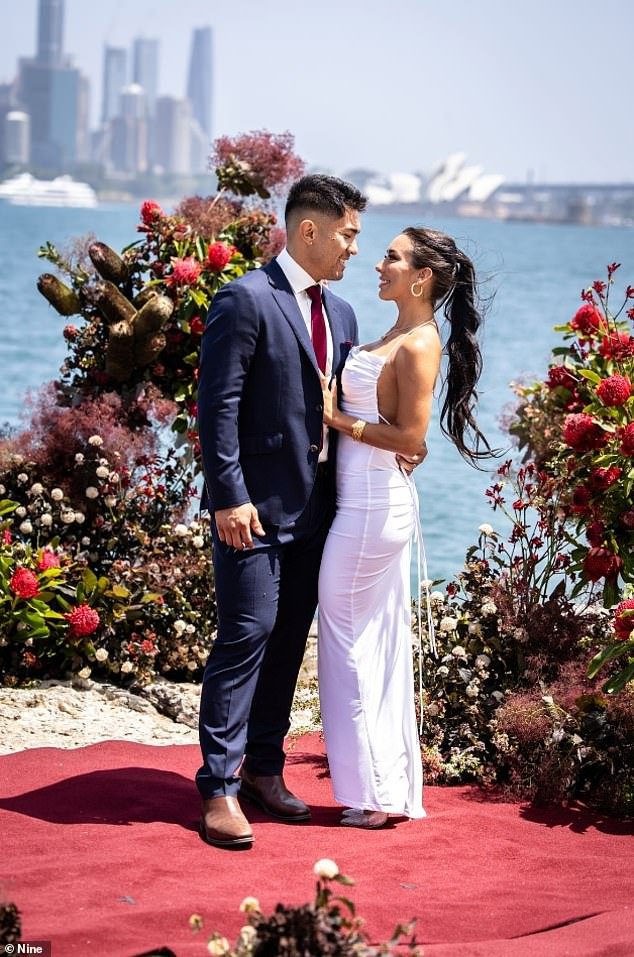 Married at First Sight stars Jade Pywell, 26, (right) and Ridge Barredo, 27, (left) proclaimed their enduring love and chose to continue their relationship after the experiment during the final vows ceremony on Sunday night