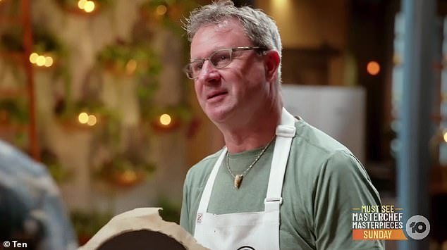 Masterchef Australia contestant Stephen Dennis, 62, (pictured) made the judges trip over himself during Thursday's episode after impressing them with his kitchen and fitness skills