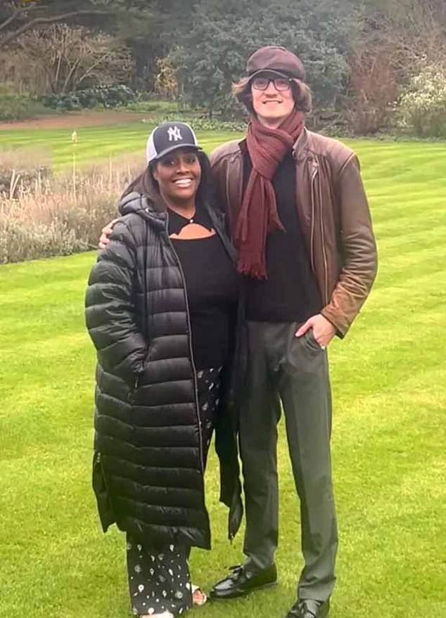 David, pictured with Alison Hammond, left, moved to Britain two years ago to avoid being sent to Ukraine to fight for Vladimir Putin