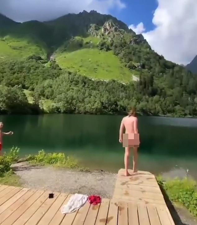 Alison Hammond's boyfriend David Putman, 26, has been filmed skinny dipping in a Russian lake