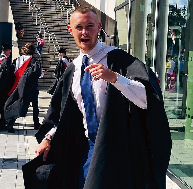 Jackson at his graduation from Cardiff University last summer