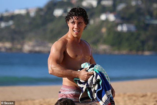 Former Home and Away star Orpheus Pledger (pictured on set) is accused of assaulting one person nine times since 2021