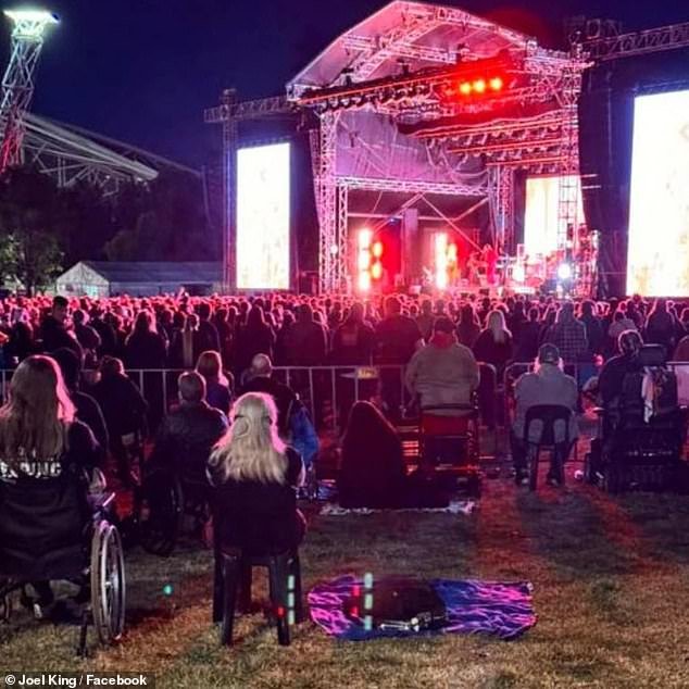 Pandemonium Rocks has come under fire after photos emerged allegedly showing the festival's 'disgraceful' 'accessible viewing area'.  Pictured