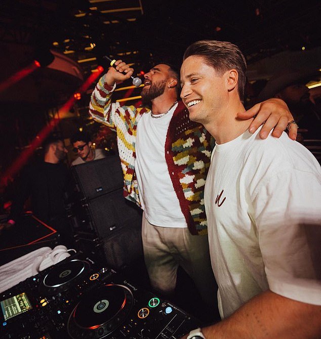 Later that night, Kelce was spotted partying with DJ Kygo at XS Nightclub in Las Vegas