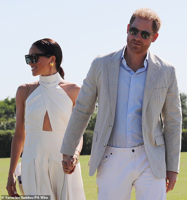 Meghan Markle and Prince Harry's (pictured earlier this month) recent wave of 'project' announcements - including a new podcast deal and the rollout of the Duchess of Sussex's 'jamfluencer' - are a 'diversion tactic' from the fact that there is 'probably there is not much going on,