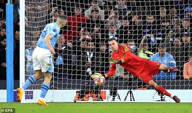 Real Madrid goalkeeper Andriy Lunin saves from Mateo Kovacic as preparation paid off in their Champions League win over Manchester City