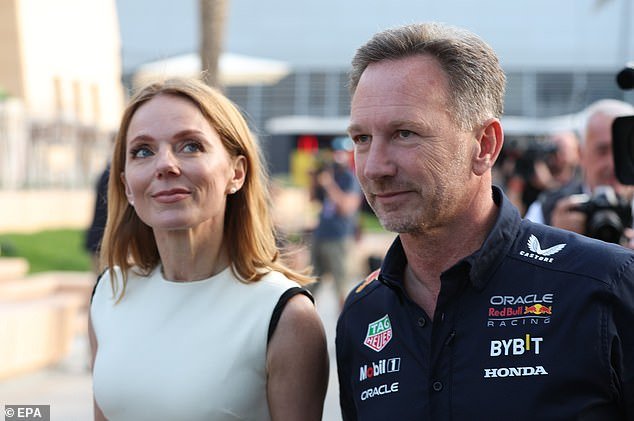 Horner – pictured with his wife Geri Halliwell, a former Spice Girl – was accused of 'inappropriate behaviour' by a female employee but was cleared by an internal investigation