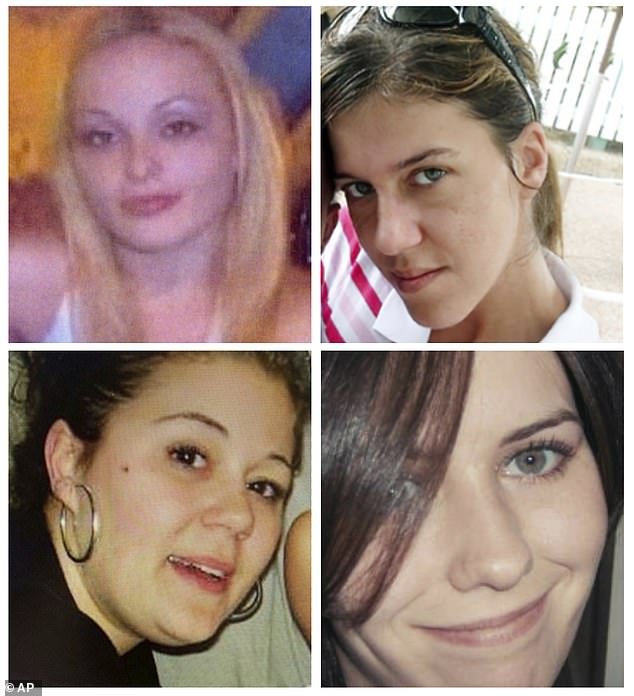 The alleged victims known as the 'Gilgo four': Maureen Brainard-Barnes;  Amber Lynn Costello, 27;  Megan Waterman, 22;  and Melissa Barthélemy, 24