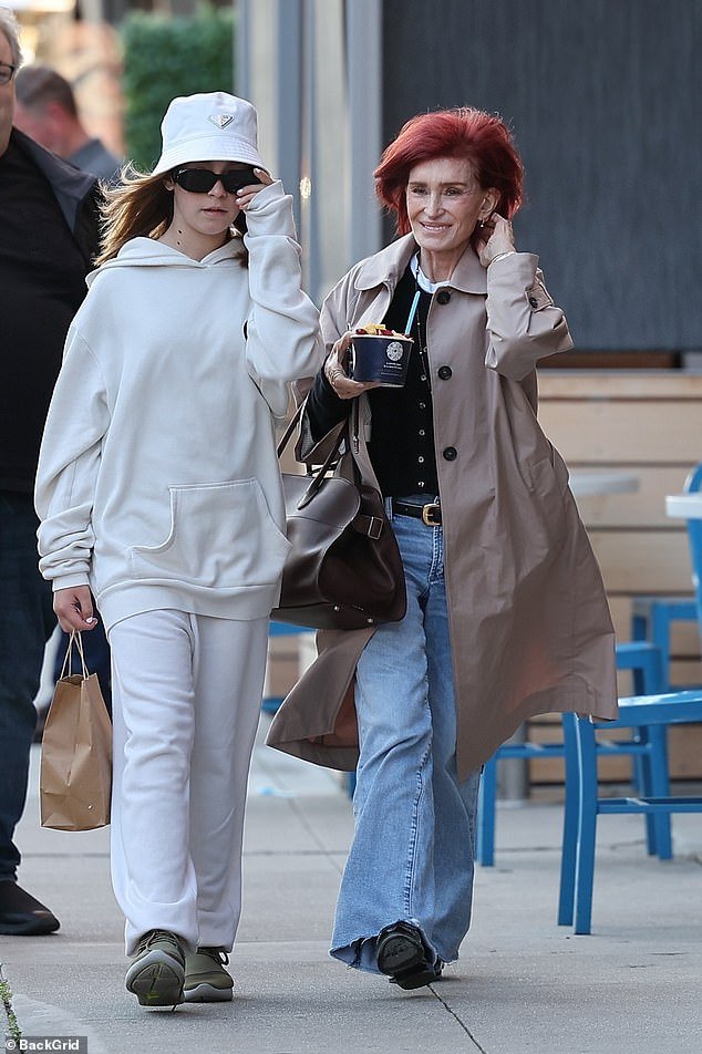 Sharon Osbourne, 71, enjoyed a rare outing with her granddaughter Pearl, 11, on Friday when they went for ice cream together