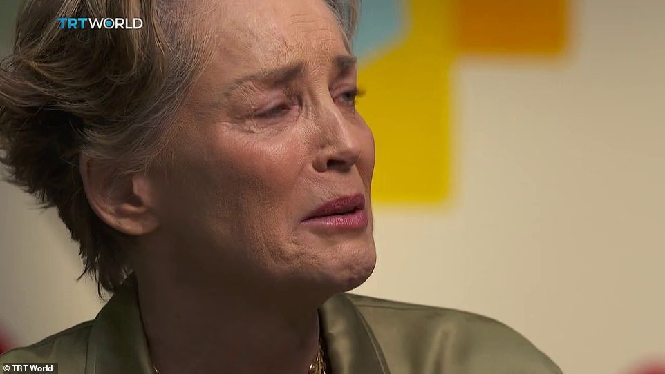 Sharon Stone broke down in tears as she spoke about making a difference to others in the world when interviewed by Alex Salmond for Turkish Tea Talk this week