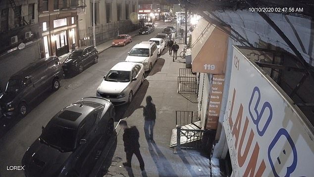 The fight broke out outside Max's Elizabeth Street building in Chinatown when a group of five men began urinating on the building on October 10, 2020.