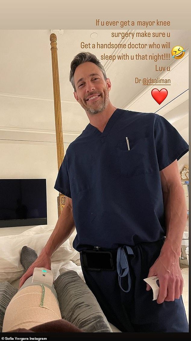 Last week she thanked friend Dr.  Justin Saliman for caring for her after the procedure via a post to her Instagram Stories