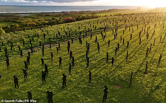 The Standing with Giants silhouettes are part of the For Your Tomorrow installation at the British Normandy Memorial in Ver-Sur-Mer, France