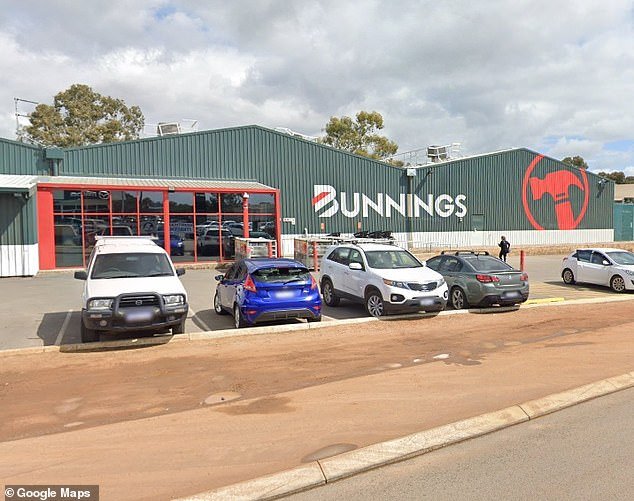 Two people have been arrested after an 'unknown substance' was allegedly sprayed at a Bunnings store in Northam, WA (pictured), sending ten people to hospital