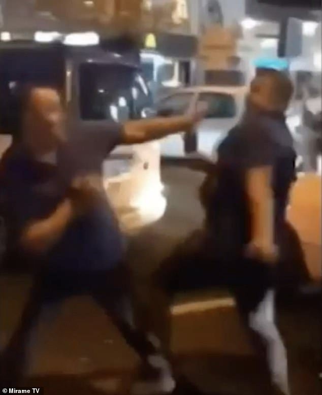 Video showed two taxi drivers in a scuffle at a taxi rank in Veronicas, Tenerife