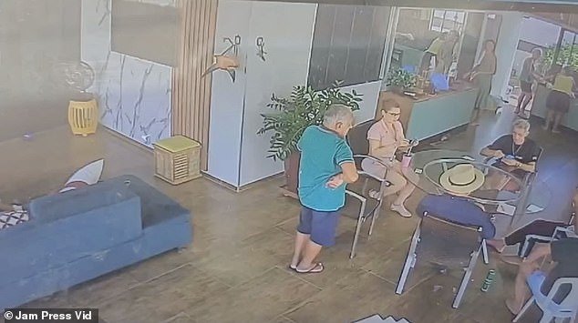 Eight people were seen relaxing in a house in Brazil