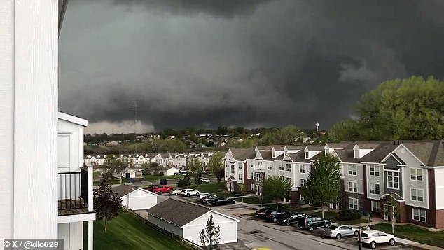 Terrifying footage has been filmed of a massive tornado that touched down in Nebraska on Friday
