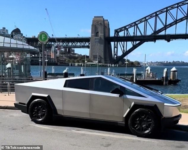 Tesla's futuristic Cybertuck, which is not for sale in Australia, has been spotted in Sydney