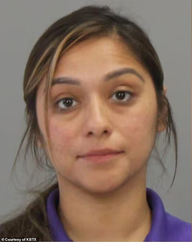 Stephanie Arevalo, 34, was taken into custody by Bryan police after allegedly shooting her husband in the leg after catching him red-handed cheating on her with an unknown woman.