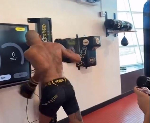 Pereira showed his ridiculous strength in the gym on the PowerKube machine by breaking Francis Ngannou's old record