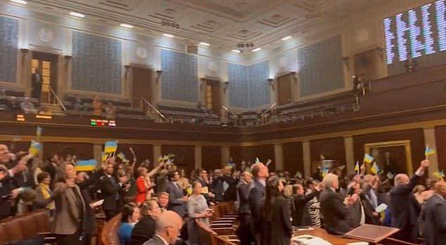 A new Republican Party-led bill seeks to ban members from flying flags of foreign nations on the floor of the House of Representatives after Democrats waved Ukrainian flags as a long-awaited foreign aid bill passed.
