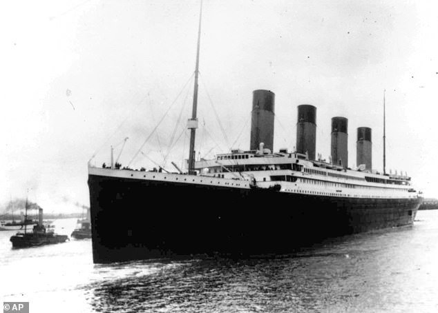 The Titanic sank in April 1912, killing more than 1,500 people.  Above: The ship leaving Southampton on its maiden voyage