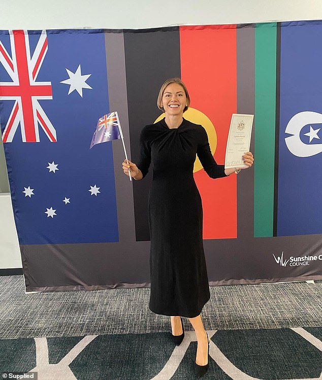 Mila was excited to officially become an Australian citizen at a ceremony on the Sunshine Coast on Monday, but one detail left Aussies confused