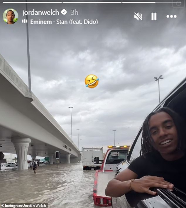 Entrepreneur and influencer Jordan Welch is one of thousands of people stranded in Dubai thanks to epic flooding in the region
