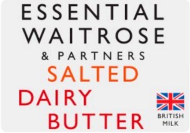 The supermarket has told customers not to eat its Essential Waitrose & Partners Salted Dairy Butter (pictured)