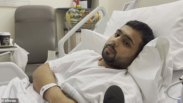 Muhammad Taha (pictured) broke his silence from his hospital bed, six days after being stabbed in the stomach