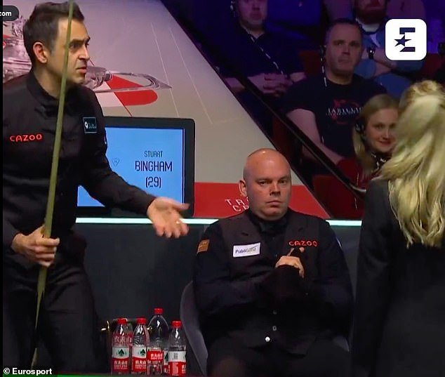 O'Sullivan then told referee Bozhilova to 'just chill' as he returned to the table