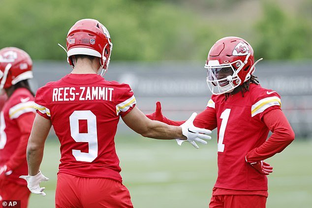 Worthy was seen high-fiving fellow rookie Louis Rees-Zammit during the practice session