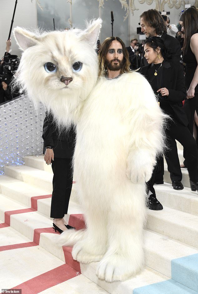 Last year's gala honored the late designer Karl Lagerfeld – with Jared Leto dressed as the Chanel icon's beloved cat Choupette (pictured)