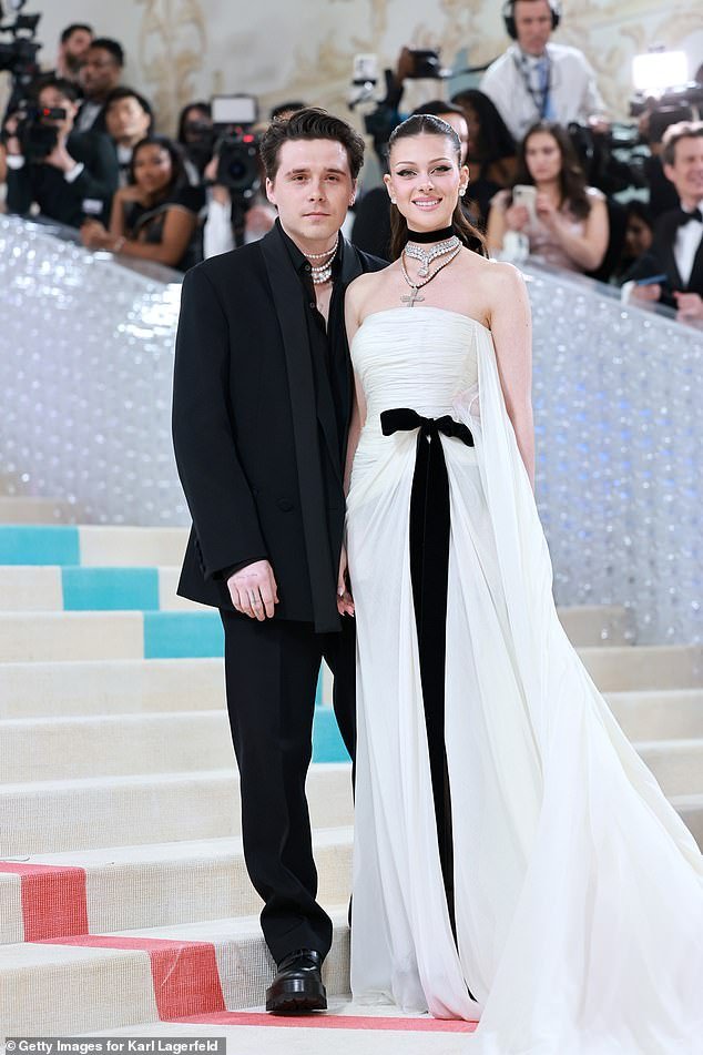 Unlike 2023, where Brooklyn was joined by wife Nicola, he unfortunately graced the 2024 carpet solo (Nicola and Brooklyn pictured at the 2023 Met Gala)