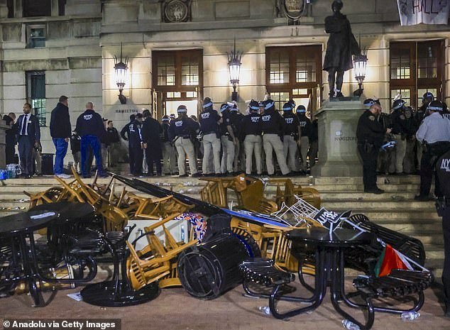 Students illegally occupying Hamilton Hall at Columbia University were evicted by police on Tuesday