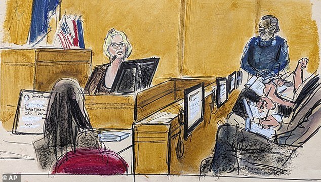 Jurors taking notes as Stormy Daniels detailed her sexual encounter with Donald Trump at a hotel in 2006