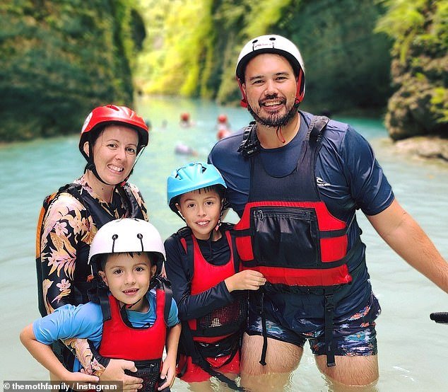 Jimmy Mitchell, 36, and wife Pauline, 35, gave up the 'stereotypical Australian lifestyle' to spend the past ten months traveling around South East Asia with their sons Riley, seven, and Liam, eight