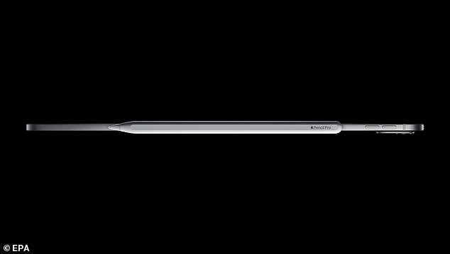 This comes as Apple announces a number of upgrades to its tablet line, including a new iPad Pro (pictured), Apple's thinnest product.