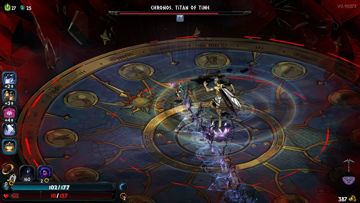 Melinoë is in a safe place during the Chronos battle in Hades 2