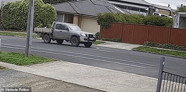 Police have asked the public to help identify the driver of a silver Mazda BT-50 (pictured) who allegedly exposed himself to children