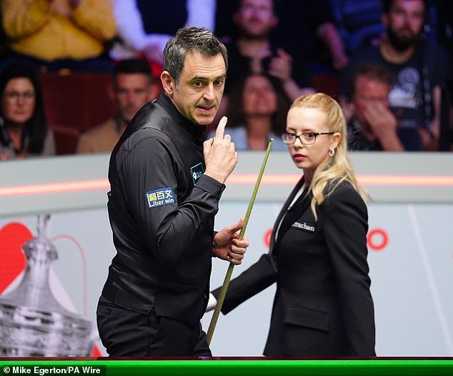 Ronnie O'Sullivan collided with referee Desislava Bozhilova during his exit from the World Snooker Championship to Stuart Bingham