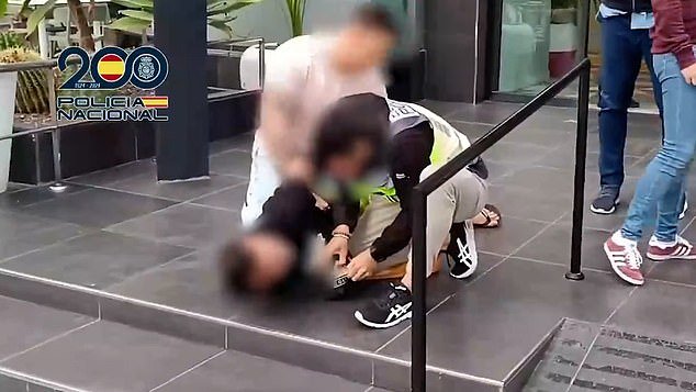 Dramatic footage shows the moment a suspected drug dealer is arrested in Benidorm, Spain